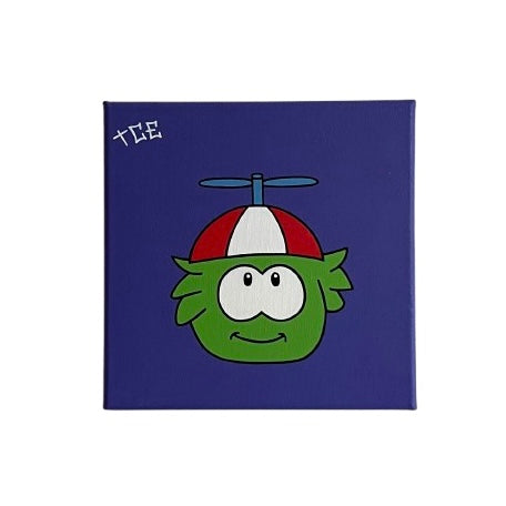 Green Puffle 8x8 Canvas