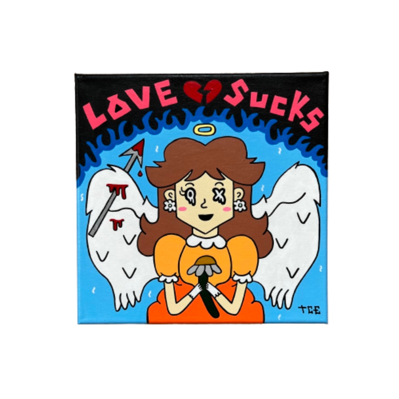 Daisy “Love Sucks” 10x10 Canvas